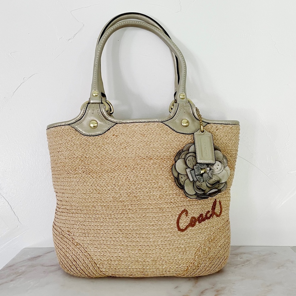 COACH || Bleeker Natural Straw Tote